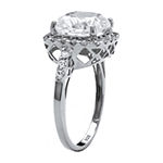 DiamonArt® Womens 3 CT. T.W. Lab Created White Sapphire Platinum Over Silver Square Engagement Ring