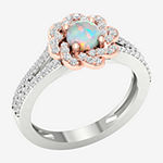 Womens 1/3 CT. T.W. Genuine White Opal 10K Rose Gold Cocktail Ring