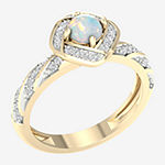 Womens 1/5 CT. T.W. Genuine Multi Color Opal 10K Gold Cocktail Ring