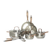 Oster Ridgewell 13 Piece Stainless Steel Belly Shape Cookware Set - Silver
