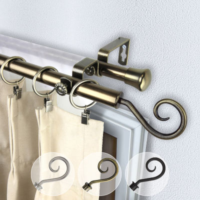 Rod Desyne Double 13/16" Adjustable Curtain with Curl Finials