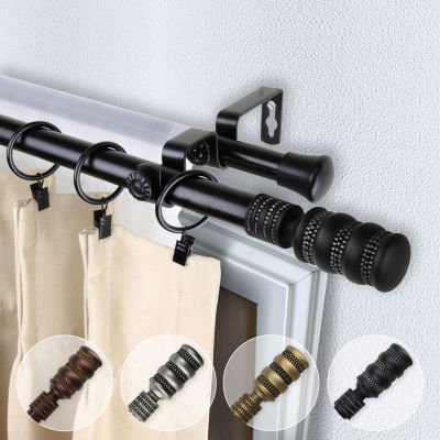 Rod Desyne Dollop 13/16" Adjustable Double Curtain Rod