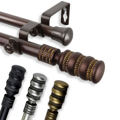 Rod Desyne Dollop 13/16" Adjustable Double Curtain Rod