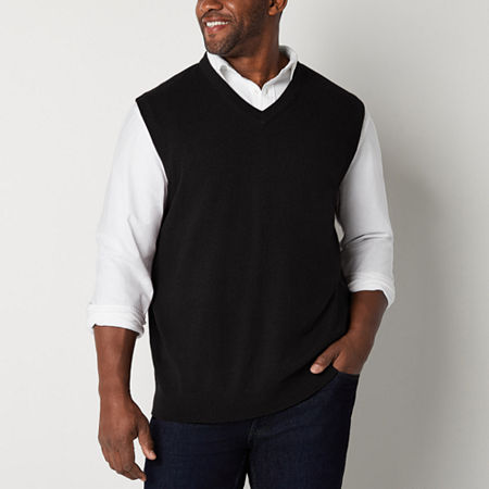 St. John's Bay Big & Tall Fine Gauge Mens V Neck Sweater Vest, 2x-large, Black