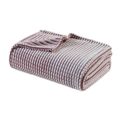 Madison Park Carved Plush Lightweight Blanket