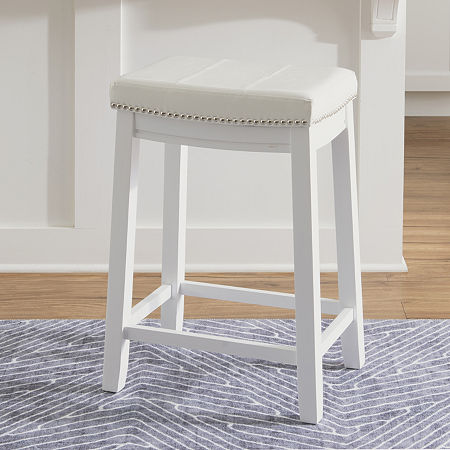 Coovewood Counter Height Bar Stool, One Size, White