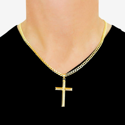 Mens 10K Gold Cross Pendant