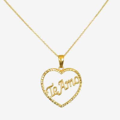 Womens 14K Gold Heart Pendant Necklace