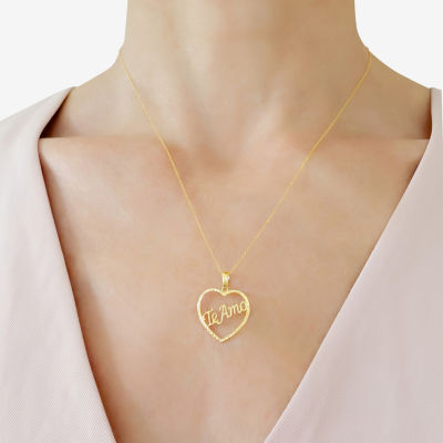 Womens 14K Gold Heart Pendant Necklace