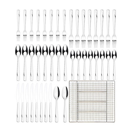 Ornative Rhoda 42-pc. Flatware Set + Caddy, One Size, Silver