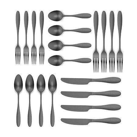 Ornative Amadea 20-pc. Flatware Set, One Size, Black