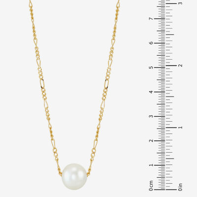 Womens White Cultured Freshwater Pearl 14K Gold Over Silver Heart Pendant Necklace