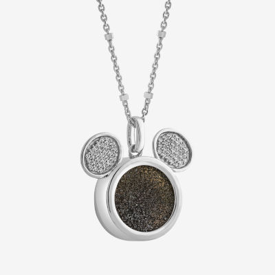 Disney Jewels Collection Womens 1/ CT. T.W. Natural Diamond Sterling Silver Mickey and Friends Mickey Mouse Mickey Mouse Clubhouse Pendant Necklace