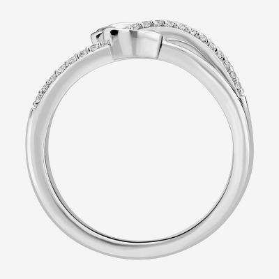 Disney Jewels Collection Womens 1/6 CT. T.W. Natural White Diamond Sterling Silver Mickey and Friends Mickey Mouse Mickey Mouse Clubhouse Crossover Band