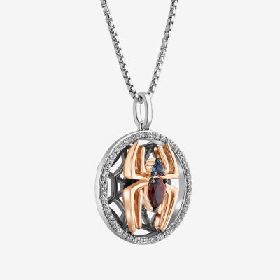 Marvel Fine Jewelry Womens 1/6 CT. T.W. Genuine Red Garnet 14K Rose Gold Over Silver Sterling Silver 18 Inch Pendant Necklace