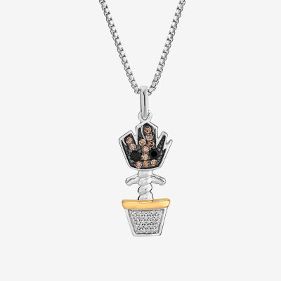 Marvel Fine Jewelry Womens 1/6 CT. T.W. Genuine Black Onyx 14K Rose Gold Over Silver Sterling Silver 18 Inch Pendant Necklace