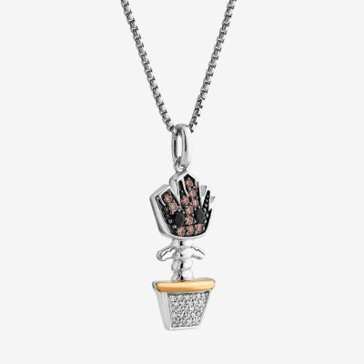 Marvel Fine Jewelry Womens 1/6 CT. T.W. Genuine Black Onyx 14K Rose Gold Over Silver Sterling Silver 18 Inch Pendant Necklace