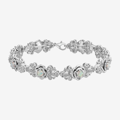 Enchanted Disney Fine Jewelry Sterling Silver 7.25 Inch Flower Cinderella Princess Link Bracelet