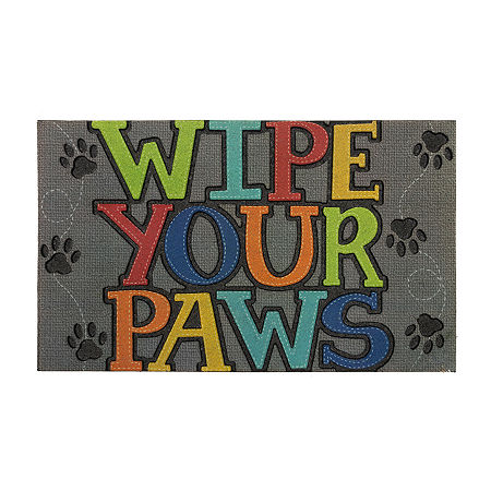 Mohawk Home Wipe Your Paws Recycled Rubber 18X30 Rectangular Doormat, One Size, Gray