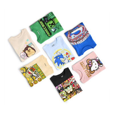 Little & Big Kid Boys Crew Neck Short Sleeve Regular Fit Minecraft Graphic T-Shirt