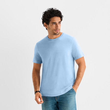 St. John's Bay Super Soft Mens Crew Neck Short Sleeve T-shirt In Blue