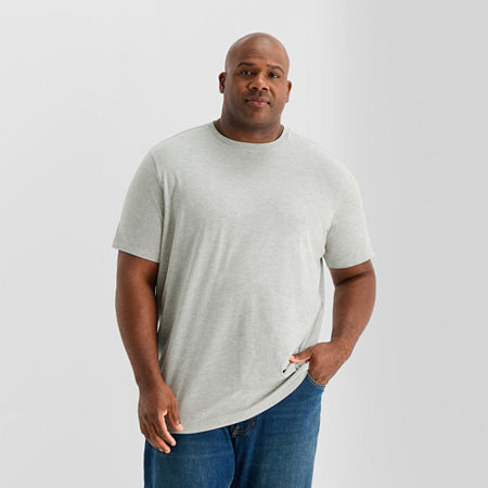 St. John's Bay Super Soft Mens Crew Neck Short Sleeve Big And Tall T-shirt In Gray