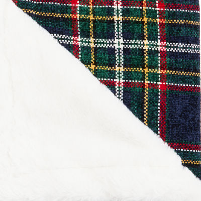 North Pole Trading Co. Chenille Plaid Throw