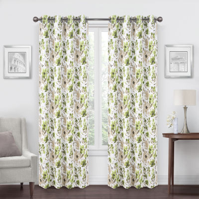 Regal Home Dimensions Floral Grommet Top Energy Saving Blackout Single Curtain Panel