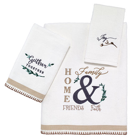 Avanti Modern Farmhouse Bath Towel, One Size, White