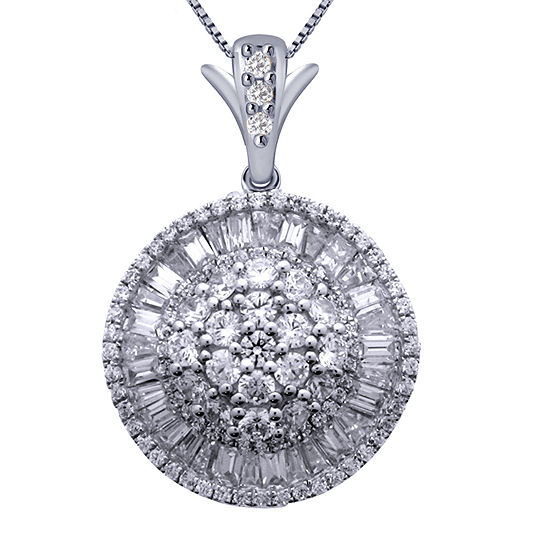 2 CT. T.W. Certified Diamond 14K White Gold Pendant Necklace