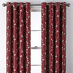 JCPenney Home Malone Leaf Embroidered Blackout Grommet Top Single Curtain Panel