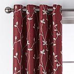 JCPenney Home Malone Leaf Embroidered Blackout Grommet Top Single Curtain Panel