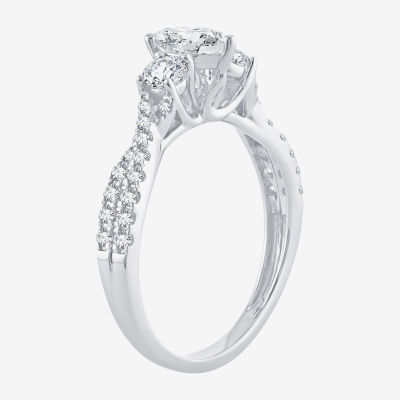 Love Lives Forever (H-I / Si1-Si2) Womens 1 CT. T.W. Lab Grown White Diamond 10K Gold Pear 3-Stone Engagement Ring