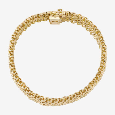 Made in Italy Womens 14K Gold Solid 7.5 Inch Link Bracelet
