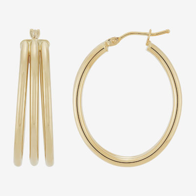 Made in Italy Womens 14K Gold 30mm Round Hoop Earrings