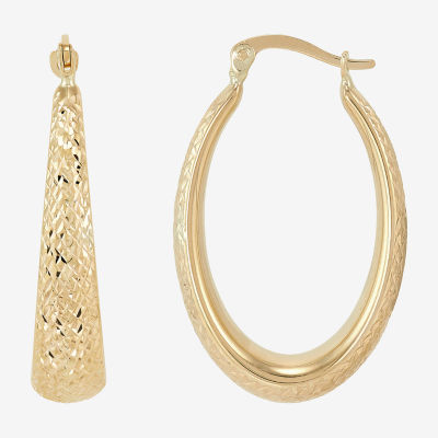 Womens 14K Gold 32.1mm Round Hoop Earrings