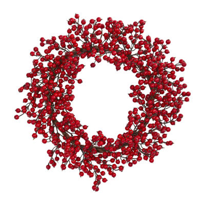 Nearly Natural 22in. Berry Indoor Christmas Wreath