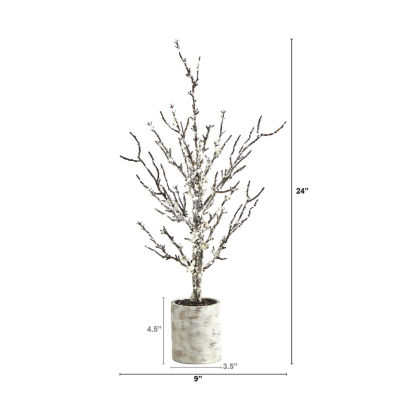 Nearly Natural 2 Foot Snowed Twig In Decorative Planter Christmas Tree