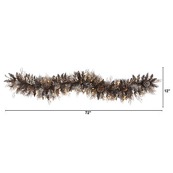 Black Christmas Garland 6FT Length 16IN Width Christmas Tinsel