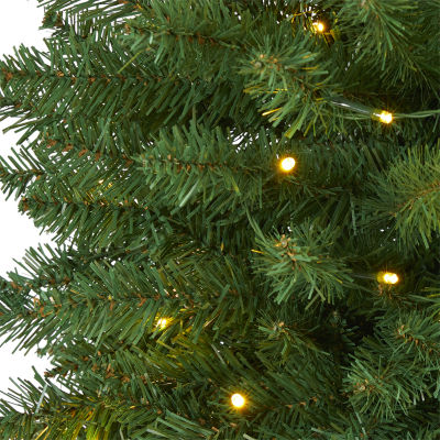 Nearly Natural 3 Foot Slim Green Mountain Pine With 50 Clear Led Lights Pre-Lit Christmas Tree