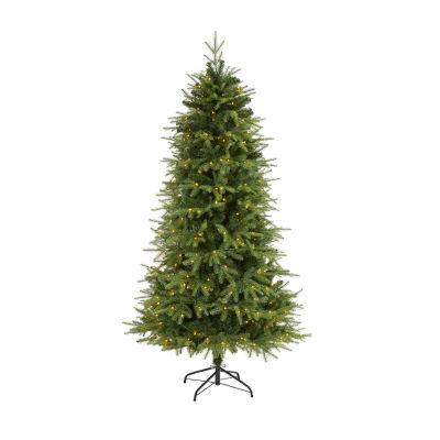 Nearly Natural 6 Foot Natural Look Fir With 1870 Bendable Branches And 350 Clear Led Lights Pre-Lit Christmas Tree