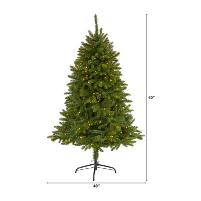 Nearly Natural 5 Foot Natural Look Spruce With 200 Clear Led Lights Pre-Lit Christmas Tree