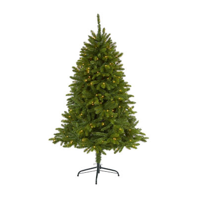 Nearly Natural 5 Foot Natural Look Spruce With 200 Clear Led Lights Pre-Lit Christmas Tree
