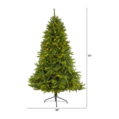 Nearly Natural 6 Foot Natural Look Spruce With 1357 Bendable Branches And 300 Clear Led Lights Pre-Lit Christmas Tree