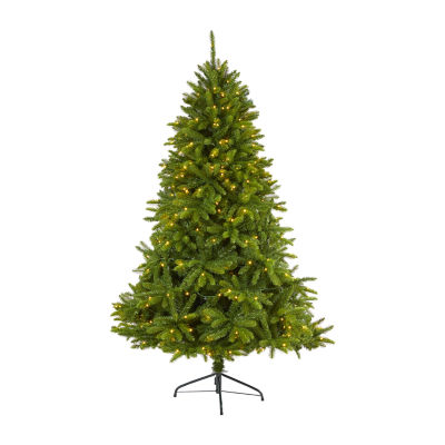 Nearly Natural 6 Foot Natural Look Spruce With 1357 Bendable Branches And 300 Clear Led Lights Pre-Lit Christmas Tree