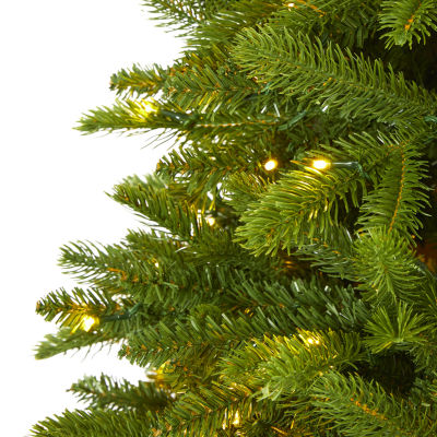 Nearly Natural 6 Foot Natural Look Spruce With 1357 Bendable Branches And 300 Clear Led Lights Pre-Lit Christmas Tree