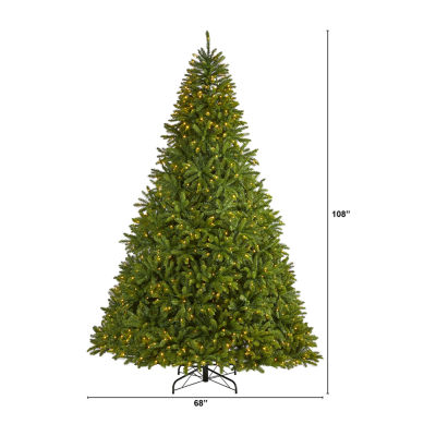 Nearly Natural 9 Foot Natural Look Spruce With 4443 Tips And 1000 Clear Led Lights Pre-Lit Christmas Tree