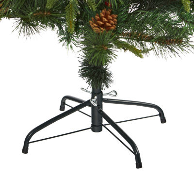 Nearly Natural 5 Foot Pine With Pine Cones And Berries And 150 Clear Led Lights Pre-Lit Christmas Tree