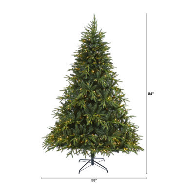 Nearly Natural 7 Foot Fir With 2552 Tips And 500 Clear Led Lights Pre-Lit Christmas Tree