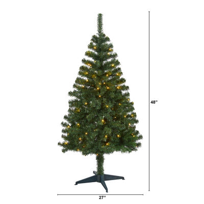 Nearly Natural 4 Foot Northern Tip Pine With 100 Clear Led Lights Pre-Lit Christmas Tree